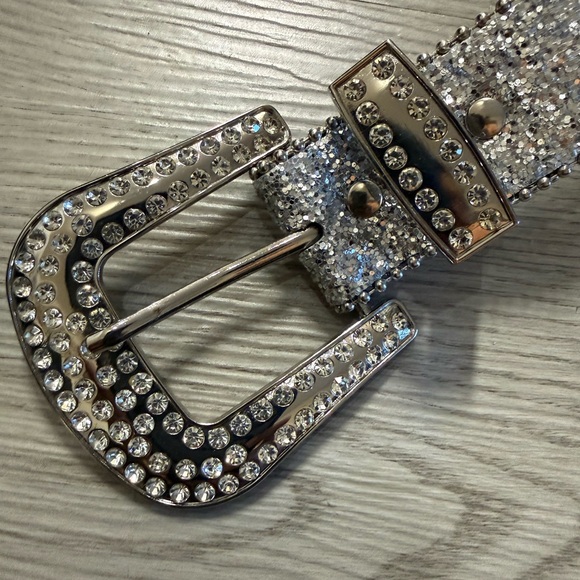 Silver Rhinestone Embellished Belt - Picture 5 of 7